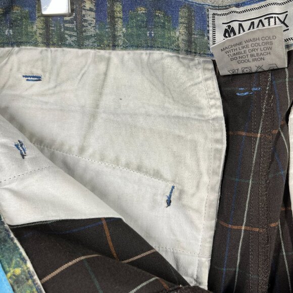 Matix Shorts Mens Brown Size 30  Bogart Plaid Skate Chino Pockets - Picture 6 of 12
